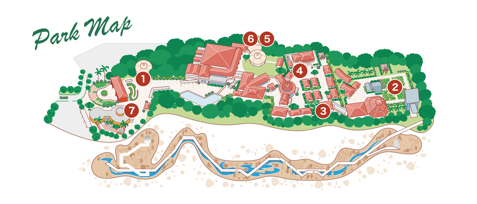 おきなわワールド園内マップ